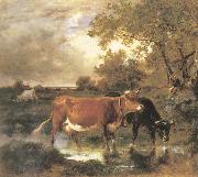 Emile Van Marcke de Lummen Cows in a landscape USA oil painting artist